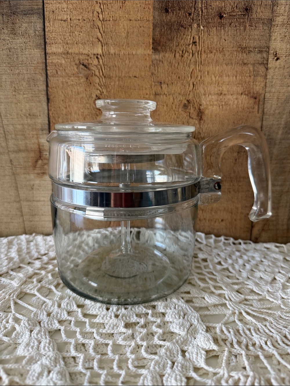 VIntage Pyrex Flameware Glass 6 Cup Coffee Pot Percolator #7756 Complete